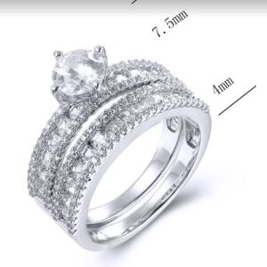 SJ38732, Ladies' Moissanite Ring, S925, Rhodium Plated, White, 5.49g