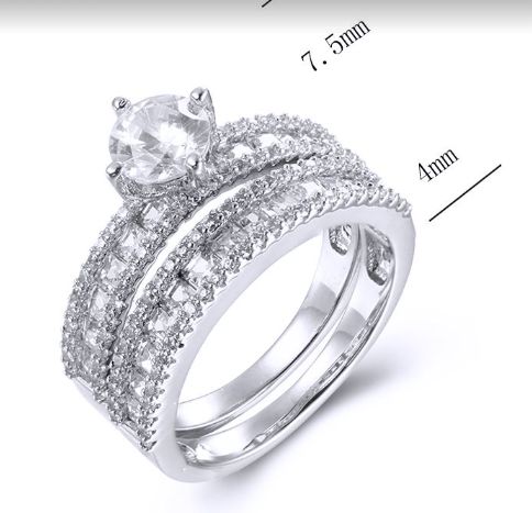 SJ38732, Ladies' Moissanite Ring, S925, Rhodium Plated, White, 5.49g