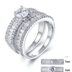 SJ30226, Ladies' Moissanite Ring, S925, Rhodium Plated, White, 5.61g