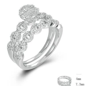 SJ46510, Ladies' Moissanite Ring, S925, Rhodium Plated, White, 4.91g