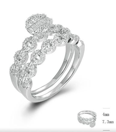 SJ46510, Ladies' Moissanite Ring, S925, Rhodium Plated, White, 4.91g