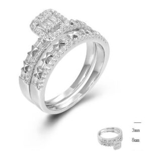 SJ45361, Ladies' Moissanite Ring, S925, Rhodium Plated, White, 4.88g