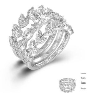 SJ45585, Ladies' Moissanite Ring, S925, Rhodium Plated, White, 6.39g