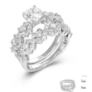 SJ45589, Ladies' Moissanite Ring, S925, Rhodium Plated, White, 5.74g