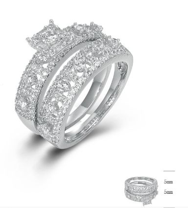 SJ44850, Ladies' Moissanite Ring, S925, Rhodium Plated, White, 5.86g