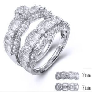 SJ33788, Ladies' Moissanite Ring, S925, Rhodium Plated, White, 6.05g