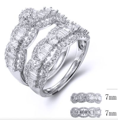 SJ33788, Ladies' Moissanite Ring, S925, Rhodium Plated, White, 6.05g