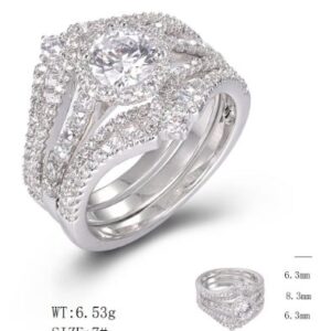 SJ49413, Ladies' Moissanite Ring, S925, Rhodium Plated, White, 6.65g