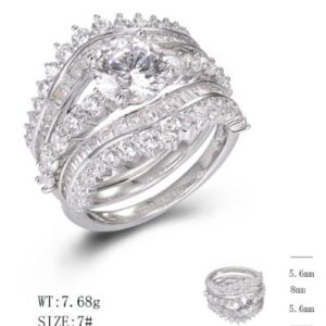 SJ49410, Ladies' Moissanite Ring, S925, Rhodium Plated, White, 7.69g