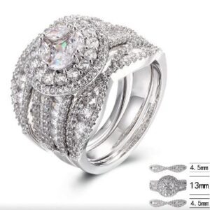SJ40092, Ladies' Moissanite Ring, S925, Rhodium Plated, White, 9.04g