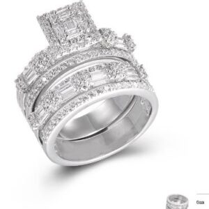 SJ43541, Ladies' Moissanite Ring, S925, Rhodium Plated, White, 8.52g
