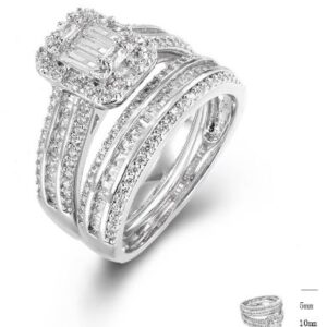 SJ43387, Ladies' Moissanite Ring, S925, Rhodium Plated, White, 5.22g