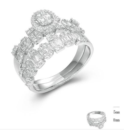SJ45368, Ladies' Moissanite Ring, S925, Rhodium Plated, White, 5.11g