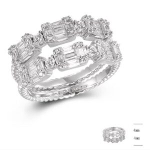 SJ43543, Ladies' Moissanite Ring, S925, Rhodium Plated, White, 4.73g