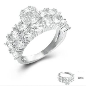 SJ46297, Ladies' Moissanite Ring, S925, Rhodium Plated, White, 4.98g