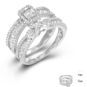 SJ45586, Ladies' Moissanite Ring, S925, Rhodium Plated, White, 5.91g