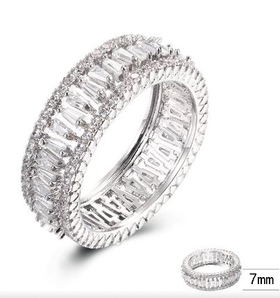 SJ40263, Ladies' Moissanite Ring, S925, Rhodium Plated, White, 4.69g
