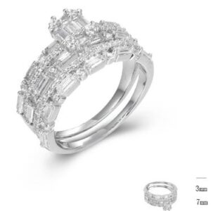 SJ45381, Ladies' Moissanite Ring, S925, Rhodium Plated, White, 5.31g