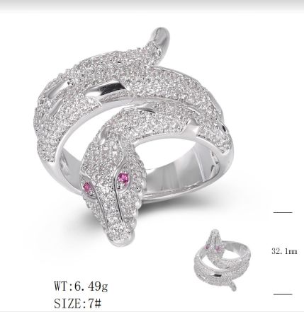 SJ48983, Ladies' Moissanite Ring, S925, Rhodium Plated, White, 6.63g