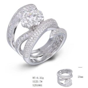 SJ51661, Ladies' Moissanite Ring, S925, Rhodium Plated, White, 10g