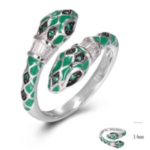 SJ48457-C, Ladies' Moissanite Ring, S925, Rhodium + Black Rhodium Plated, Silver, 3.36g