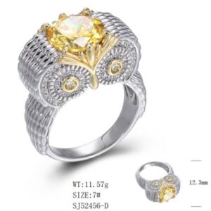 SJ52456, Ladies' Moissanite Ring, S925, Rhodium Plated, White, 10.34g