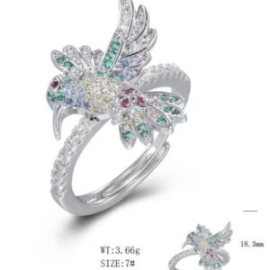 SJ53580, Ladies' Moissanite Ring, S925, Rhodium Plated, White, 3.62g