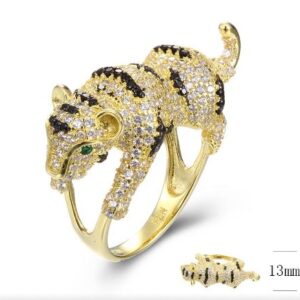 SJ33726-C, Ladies' Moissanite Ring, S925, Rhodium + Black Rhodium Plated, Silver, 8.04g
