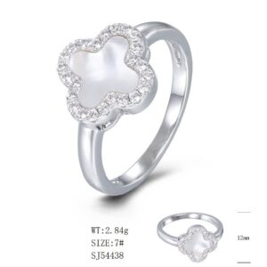 SJ54438, Ladies' Moissanite Ring, S925, Rhodium Plated, White, 2.87g