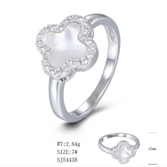 SJ54438, Ladies' Moissanite Ring, S925, Rhodium Plated, White, 2.87g
