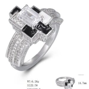 SJ51683, Ladies' Moissanite Ring, S925, Rhodium Plated, White, 6.48g