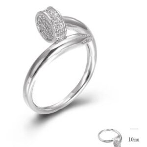 SJ44941, Ladies' Moissanite Ring, S925, Rhodium Plated, White, 3.96g