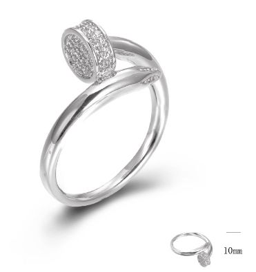 SJ44941, Ladies' Moissanite Ring, S925, Rhodium Plated, White, 3.96g