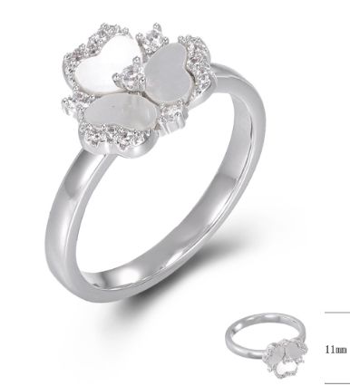 SJ48884, Ladies' Moissanite Ring, S925, Rhodium Plated, White, 3.1g