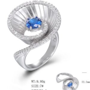 SJ52451, Ladies' Moissanite Ring, S925, Rhodium Plated, White, 8.73g