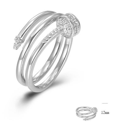 SJ44796, Ladies' Moissanite Ring, S925, Rhodium Plated, White, 4.57g
