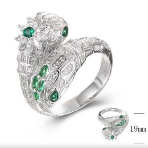 SJ38855, Ladies' Moissanite Ring, S925, Rhodium Plated, White, 6.7g