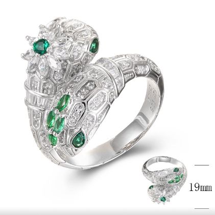 SJ38855, Ladies' Moissanite Ring, S925, Rhodium Plated, White, 6.7g