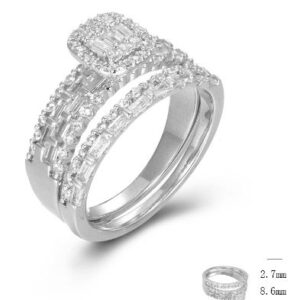 SJ46515, Ladies' Moissanite Ring, S925, Rhodium Plated, White, 5.78g