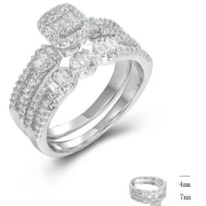 SJ45374, Ladies' Moissanite Ring, S925, Rhodium Plated, White, 5.41g
