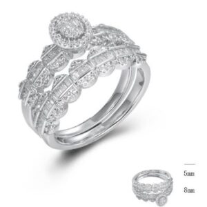 SJ45356, Ladies' Moissanite Ring, S925, Rhodium Plated, White, 5.9g