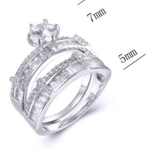 SJ38927, Ladies' Moissanite Ring, S925, Rhodium Plated, White, 6.01g