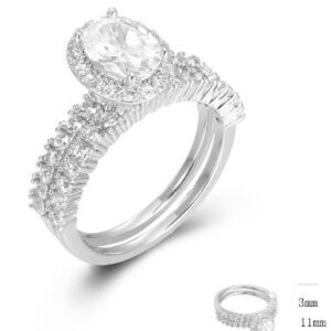 SJ46226, Ladies' Moissanite Ring, S925, Rhodium Plated, White, 4.4g