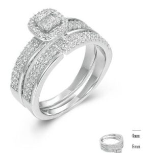 SJ45364, Ladies' Moissanite Ring, S925, Rhodium Plated, White, 5.64g