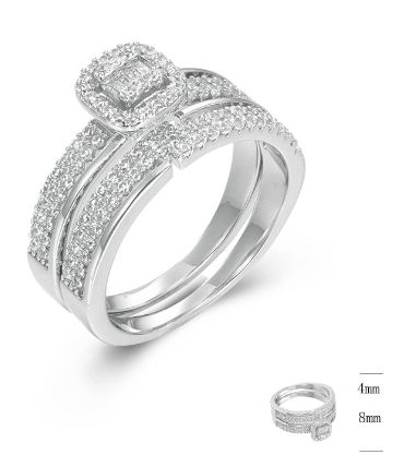 SJ45364, Ladies' Moissanite Ring, S925, Rhodium Plated, White, 5.64g
