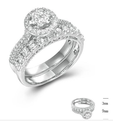 SJ44837, Ladies' Moissanite Ring, S925, Rhodium Plated, White, 5.33g