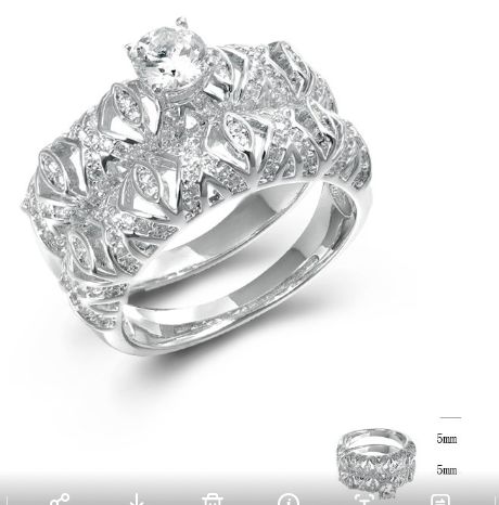 SJ44840, Ladies' Moissanite Ring, S925, Rhodium Plated, White, 7.16g