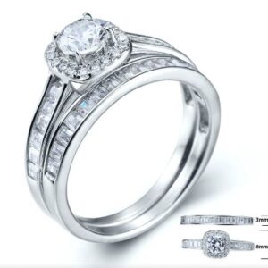 SJ35647, Ladies' Moissanite Ring, S925, Rhodium Plated, White, 4.13g