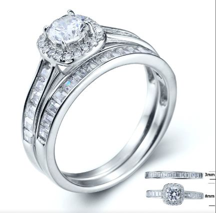 SJ35647, Ladies' Moissanite Ring, S925, Rhodium Plated, White, 4.13g