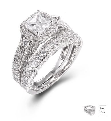 SJ43398, Ladies' Moissanite Ring, S925, Rhodium Plated, White, 6.36g